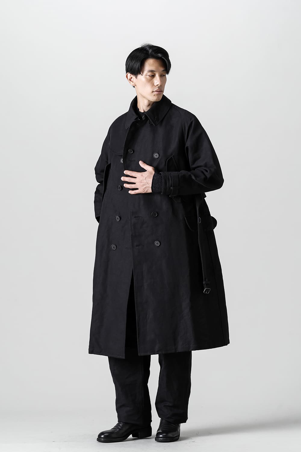 Motorcyclist Trench Coat Black