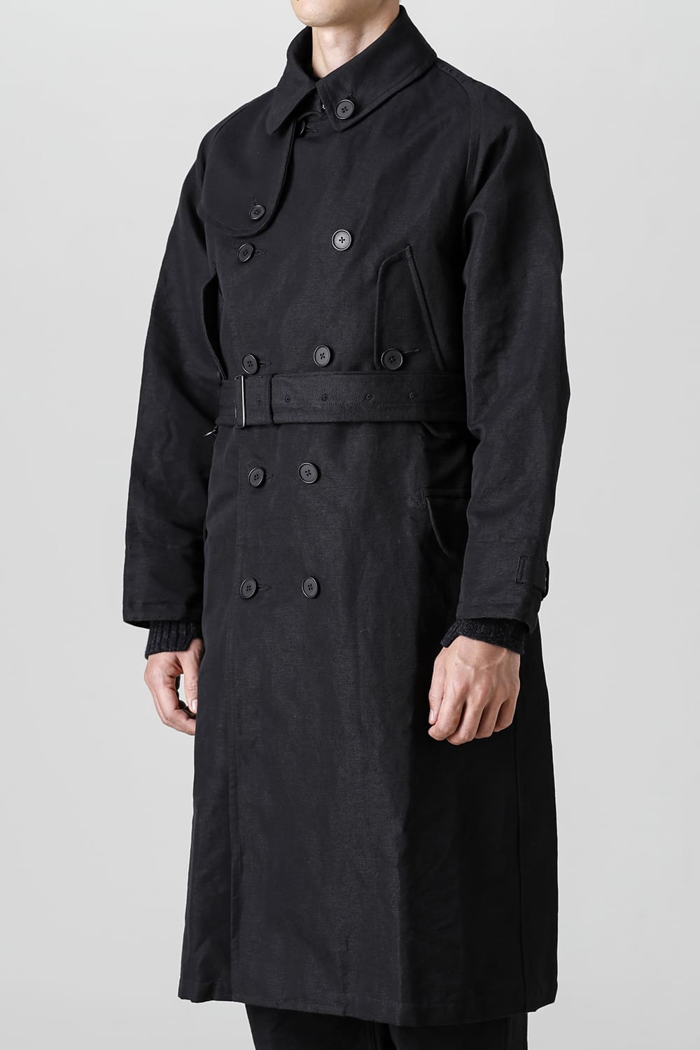 Motorcyclist Trench Coat Black