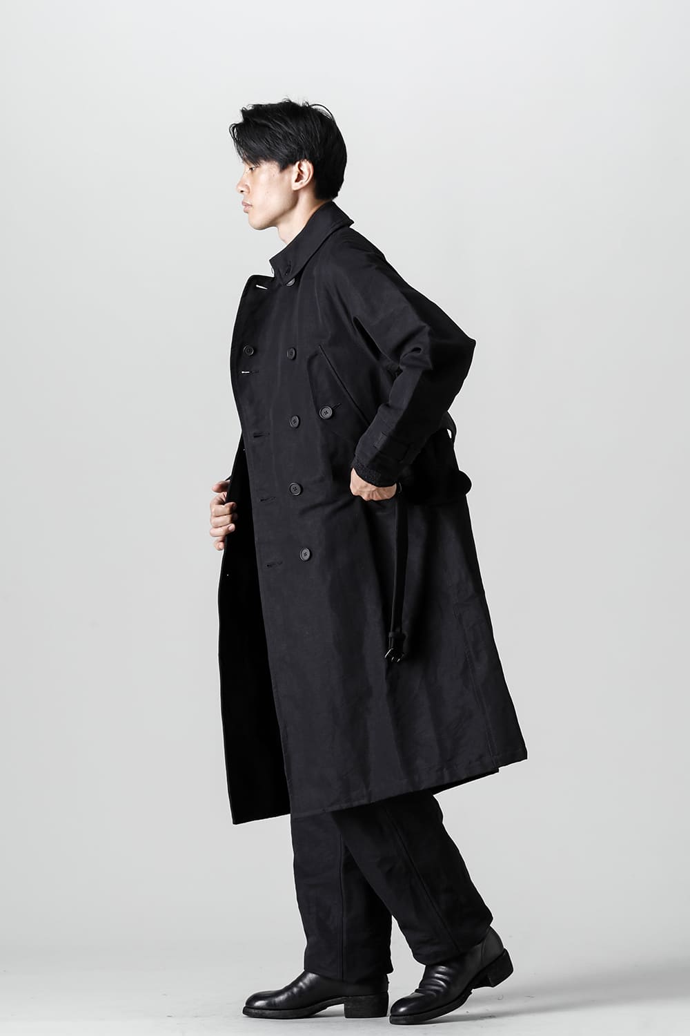 Motorcyclist Trench Coat Black