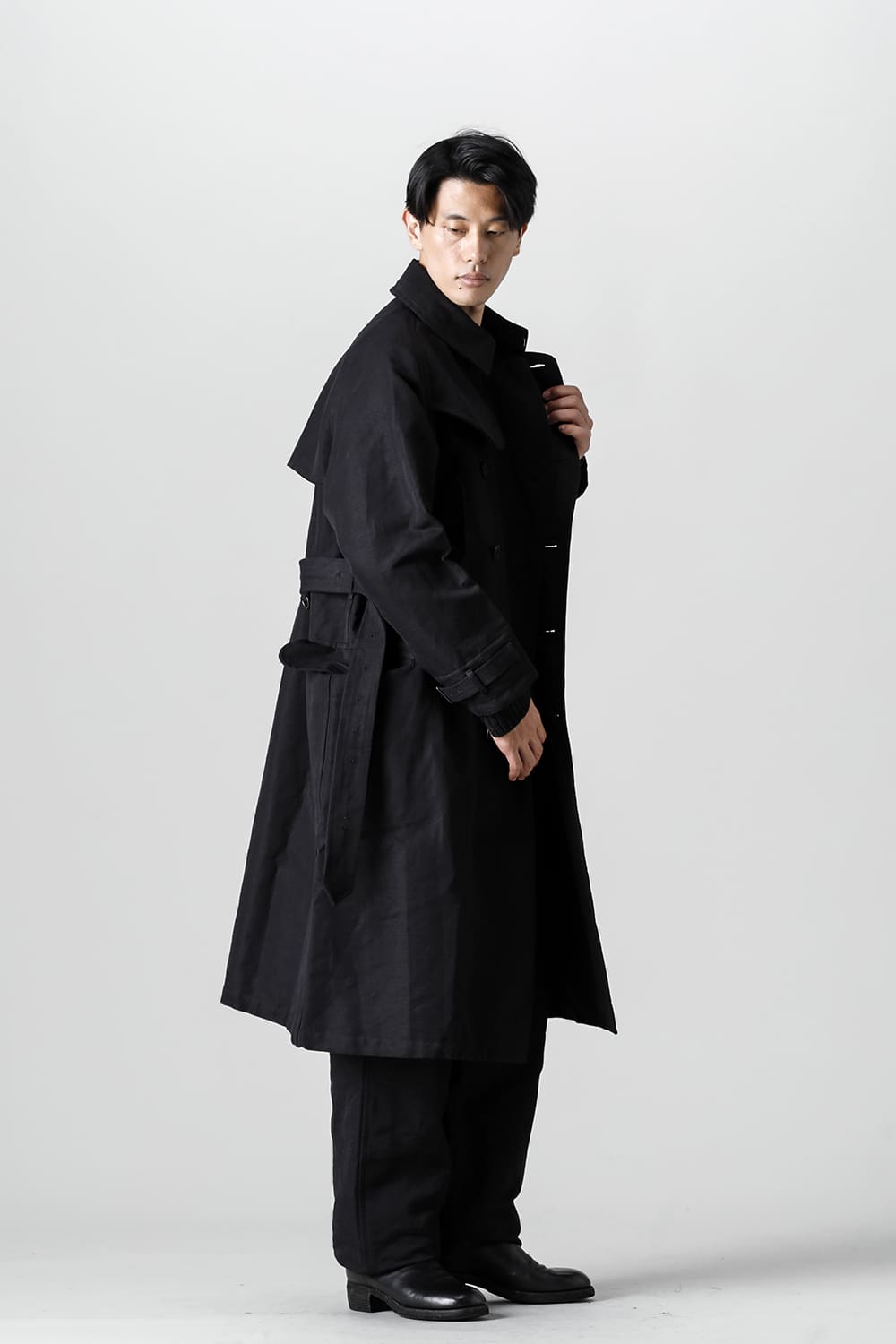 Motorcyclist Trench Coat Black