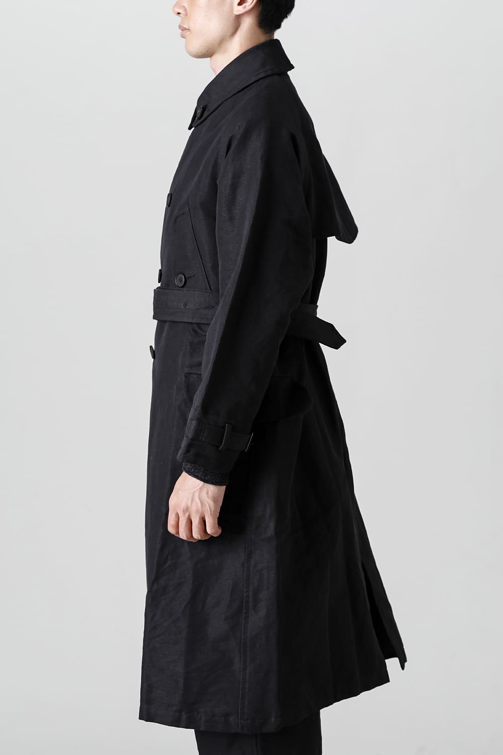 Motorcyclist Trench Coat Black