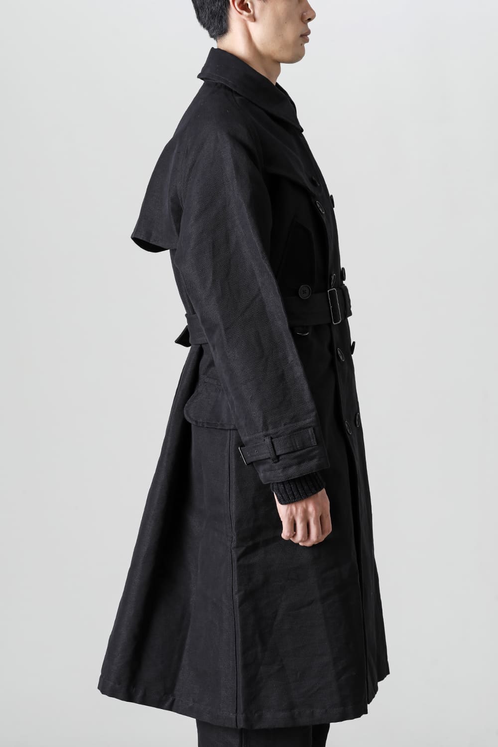 Motorcyclist Trench Coat Black