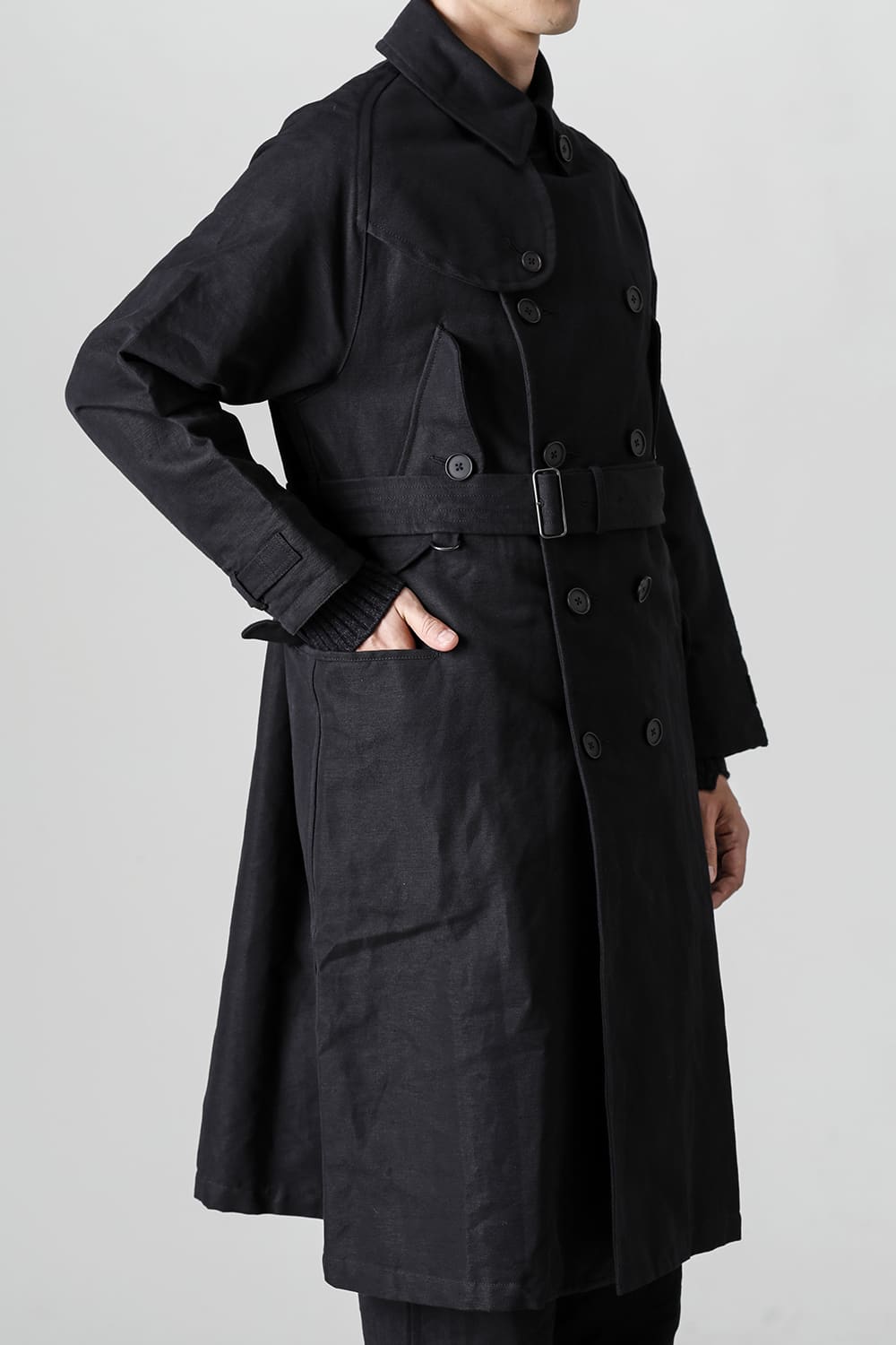 Motorcyclist Trench Coat Black
