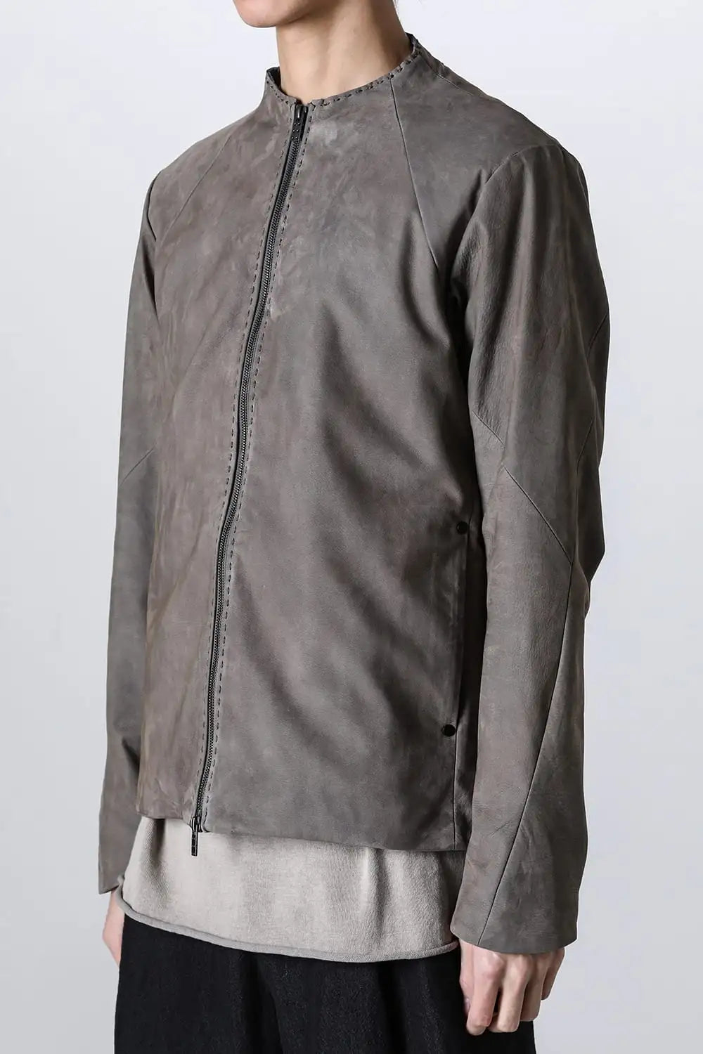 Jacket soft nubuck cow leather Slate Gray