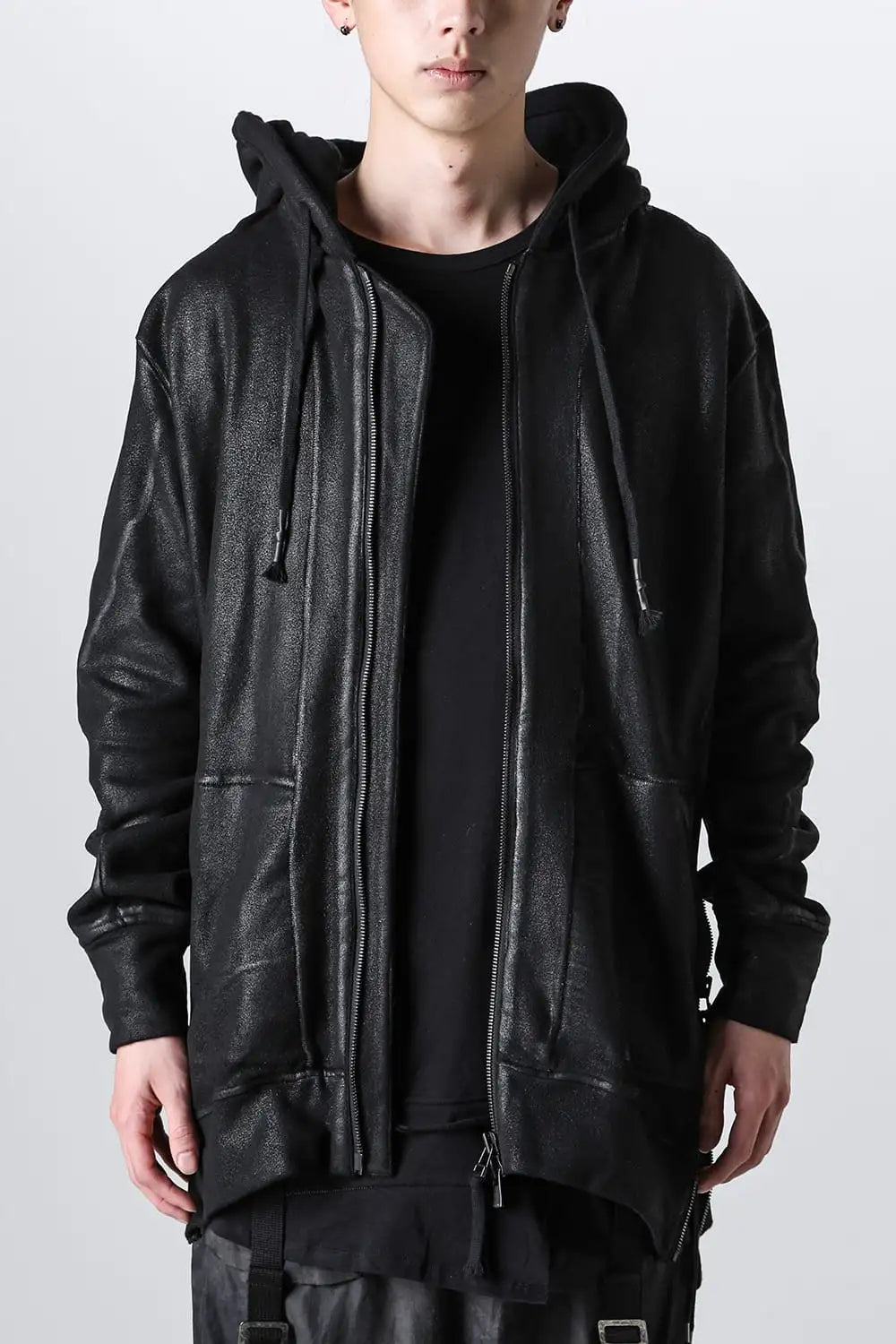 Untwisted Fleece-Lined Coating Hooded Jacket