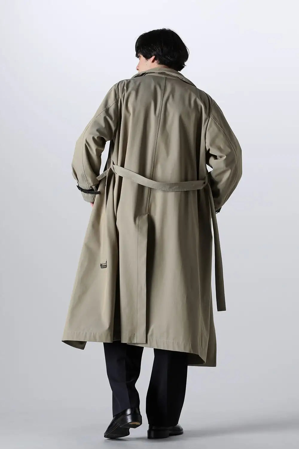 Stand Collar Coat With Leather Strap