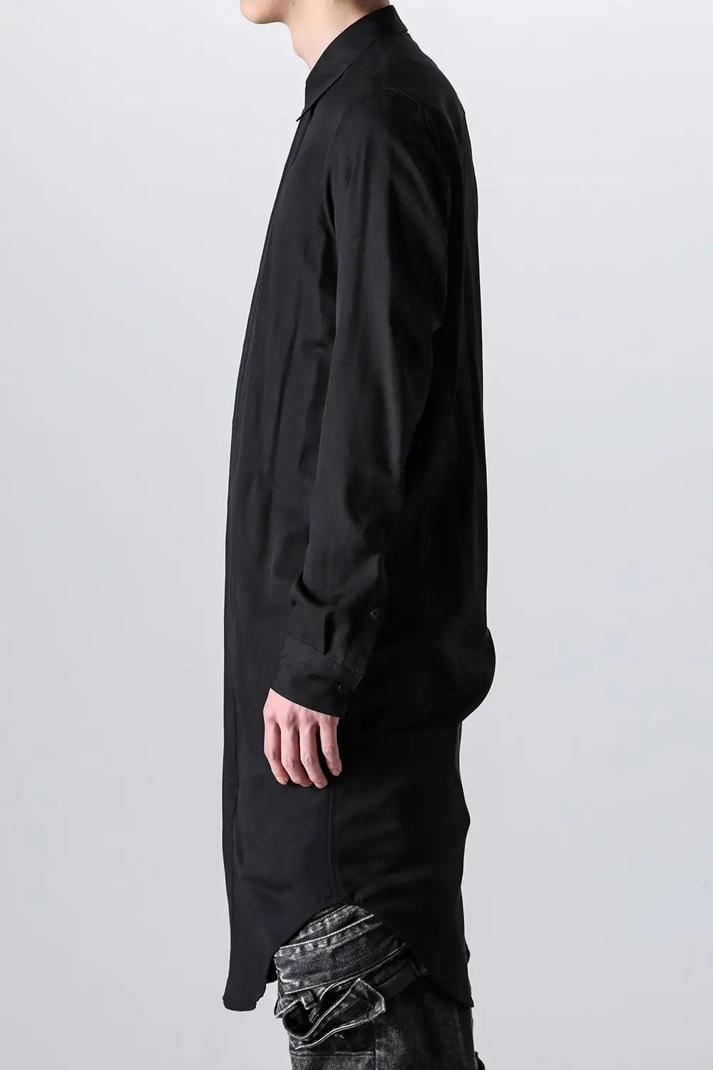 Rayon / Cotton Cloth Regular Collar Long Shirt