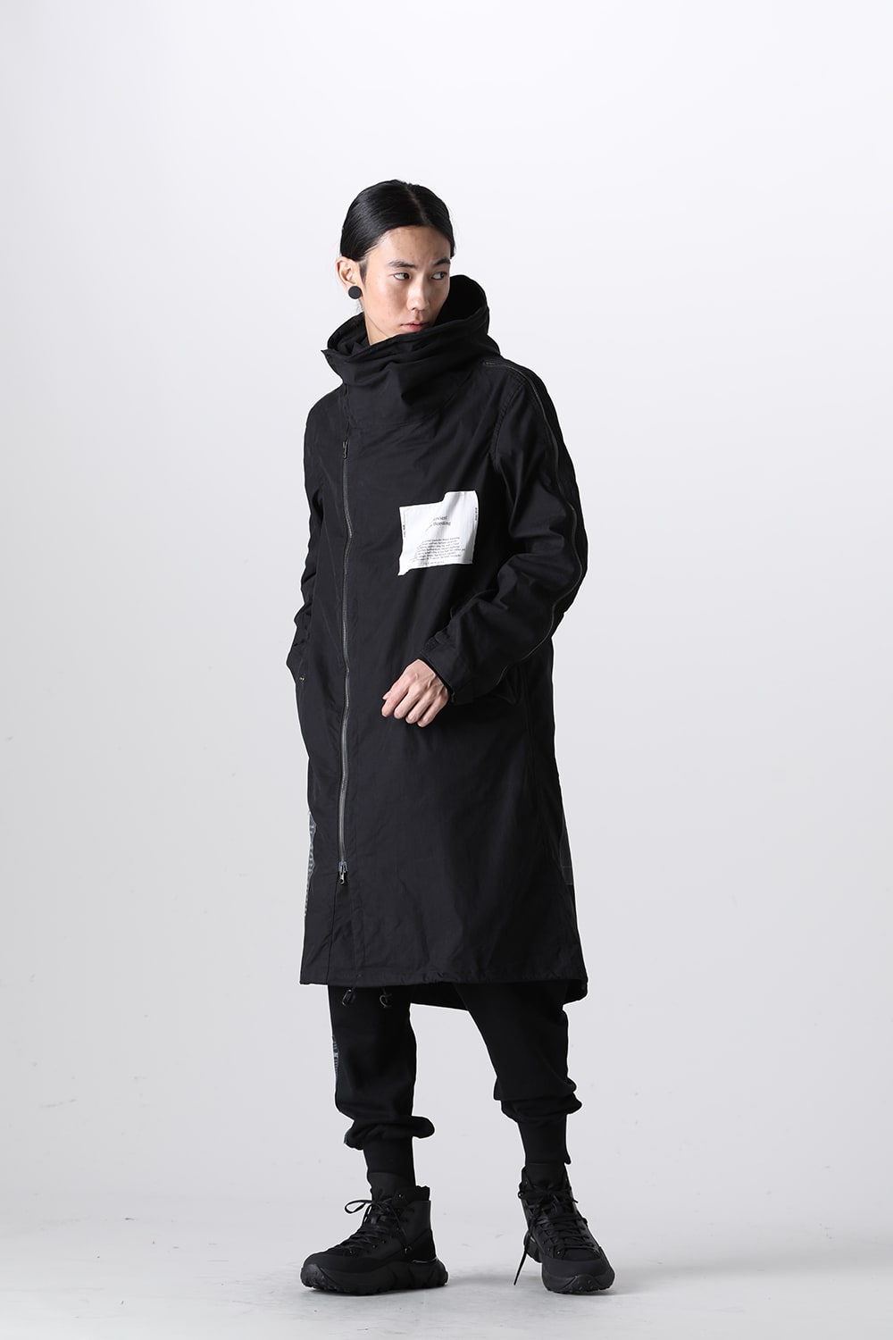 Multi Zip Military Hoodie Coat w/Printed Patches