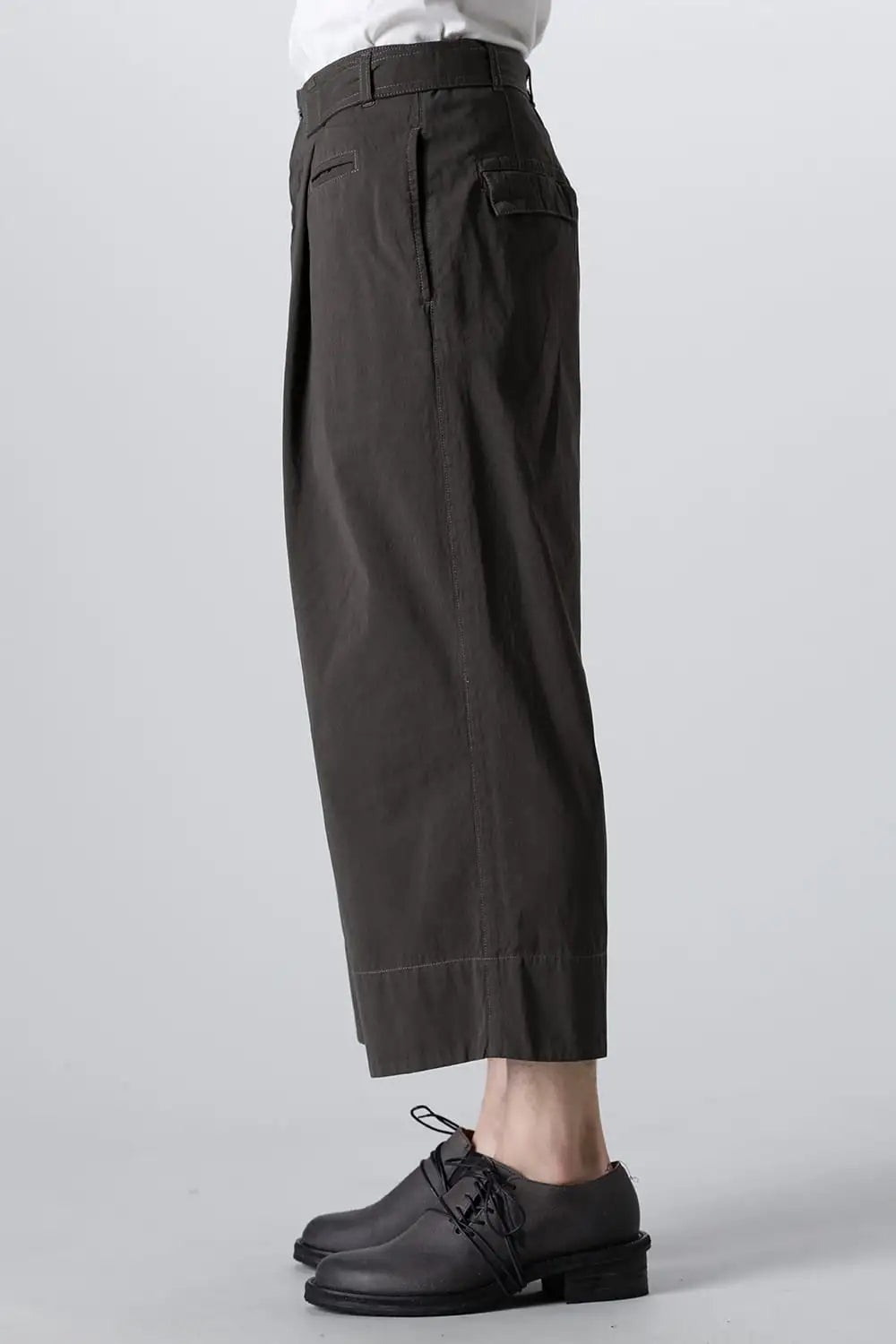 Dry Cotton Wide-Cropped Pants  Olive Drab