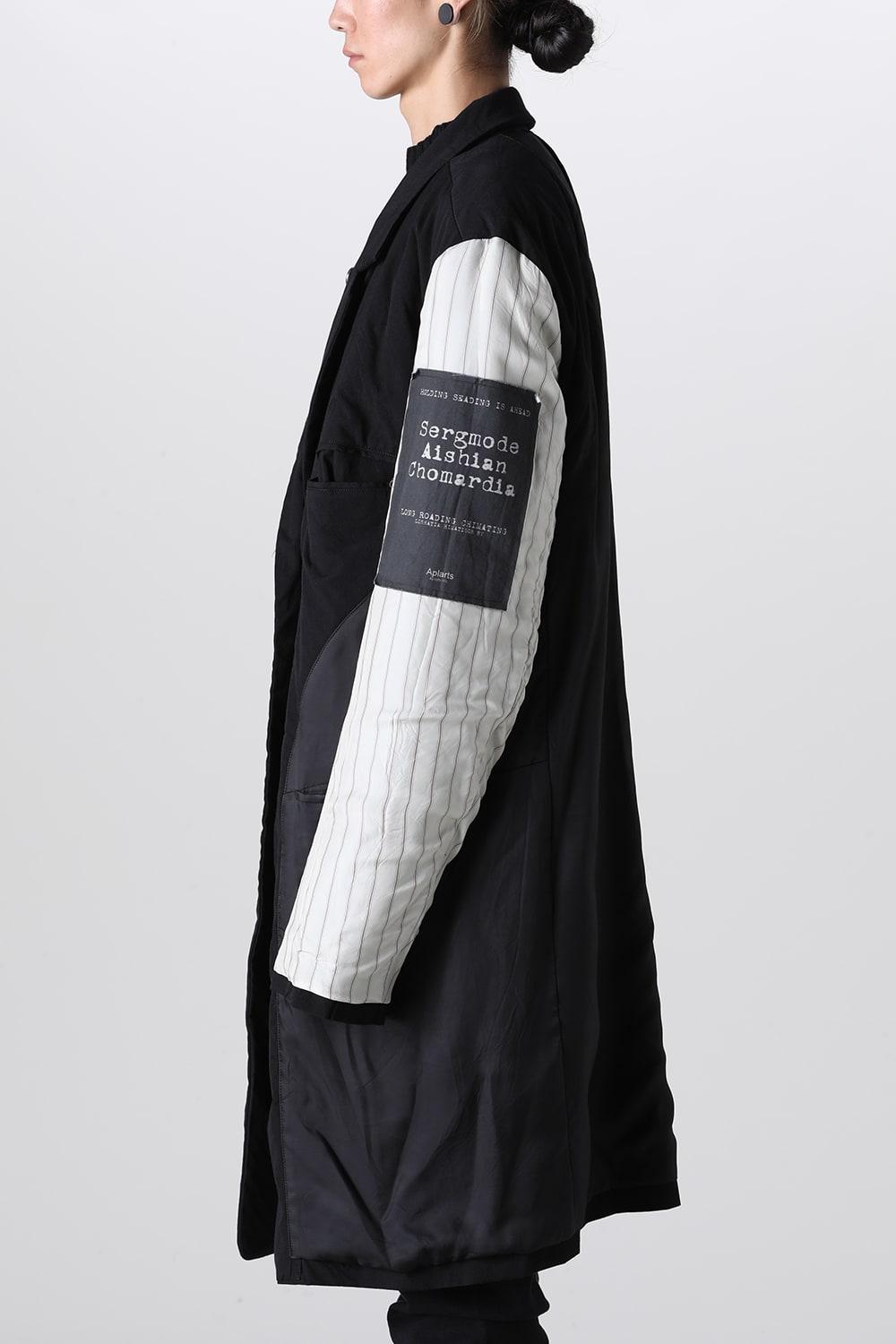 Oversized Long Jacket w/Printed Patches