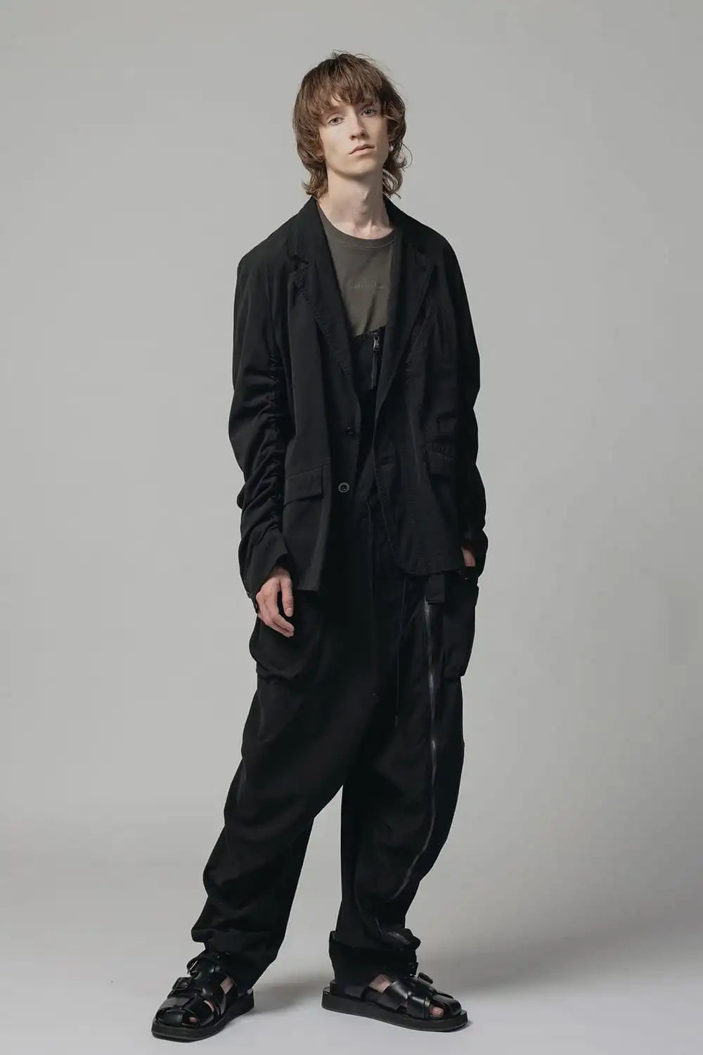 強撚ドライコットン ジャケット  ブラック