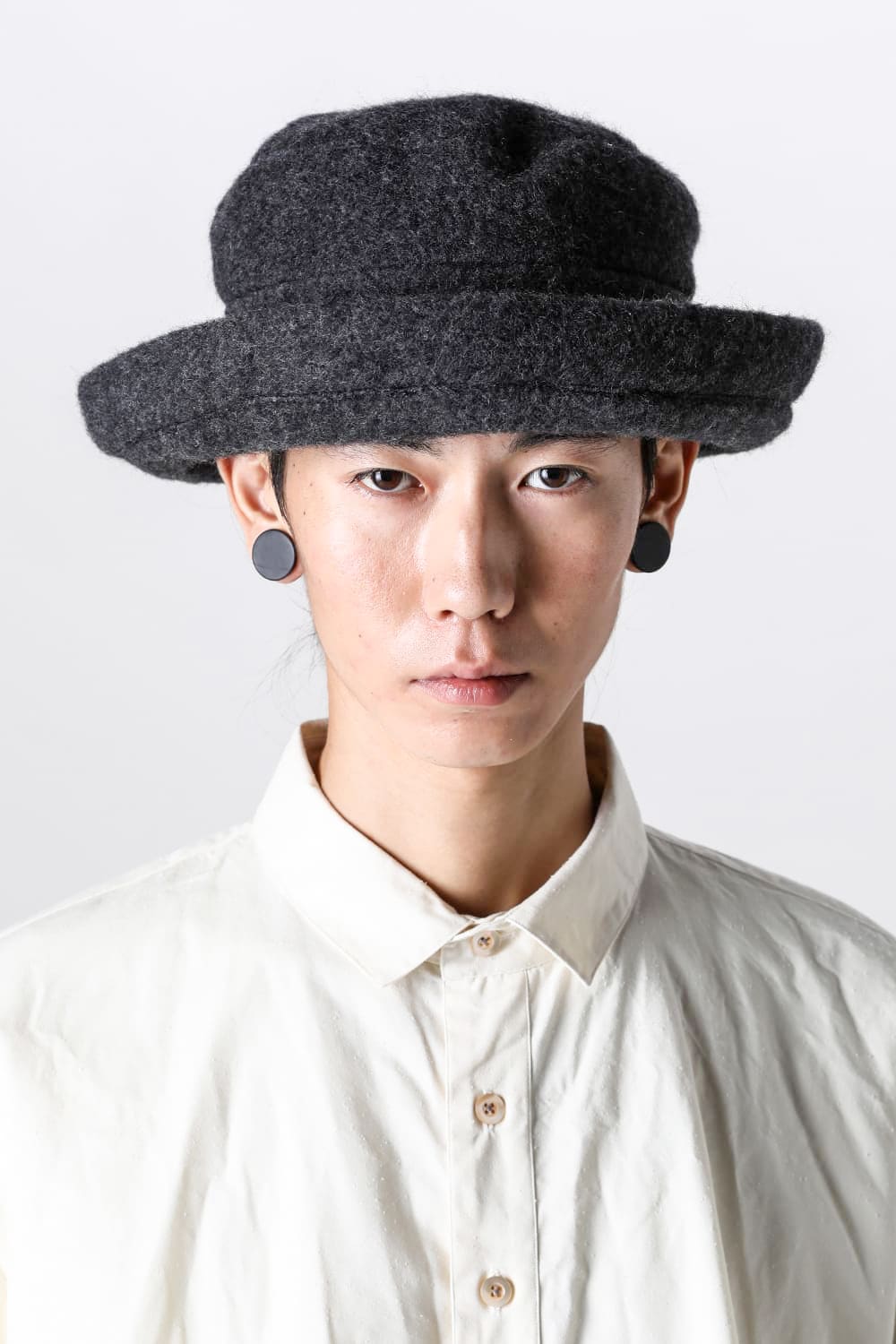 Curve Brim Volume Hat Reverse Puff CARLEEN Gray