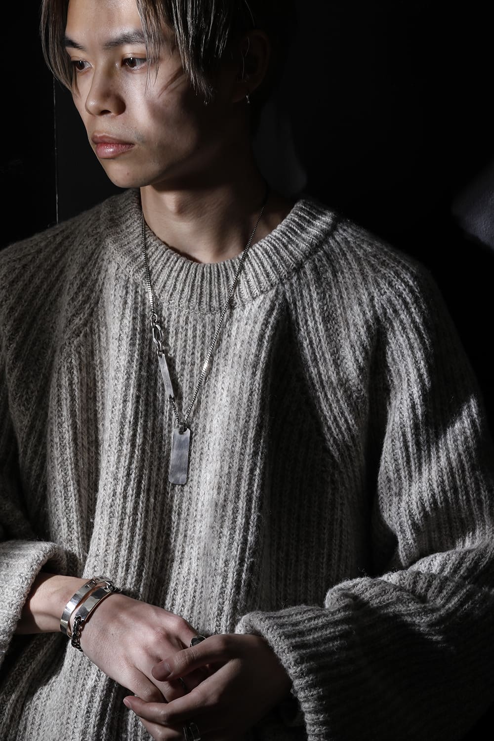 NECKLACE TAG HAMMERED