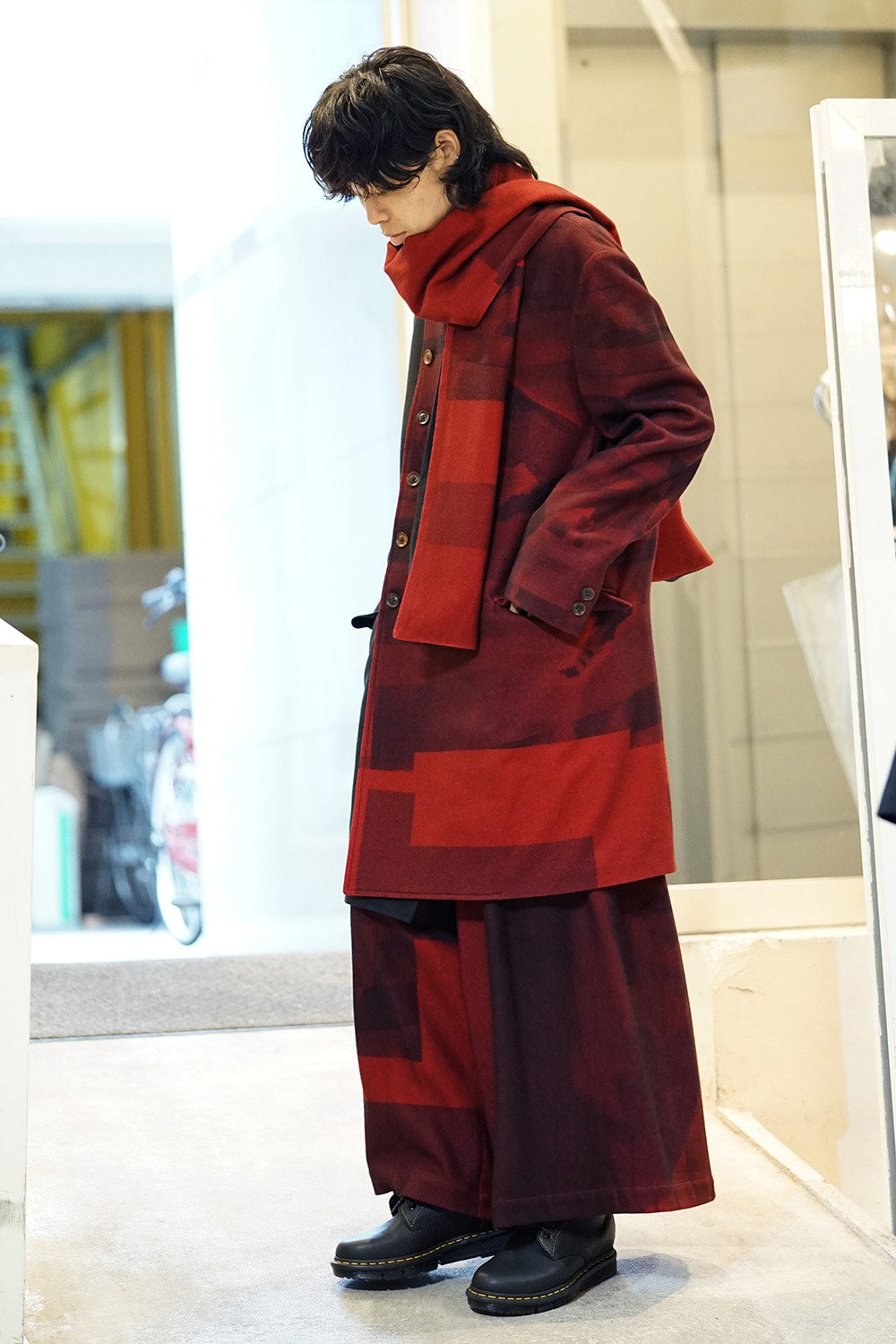 Red flannel scarf jacket