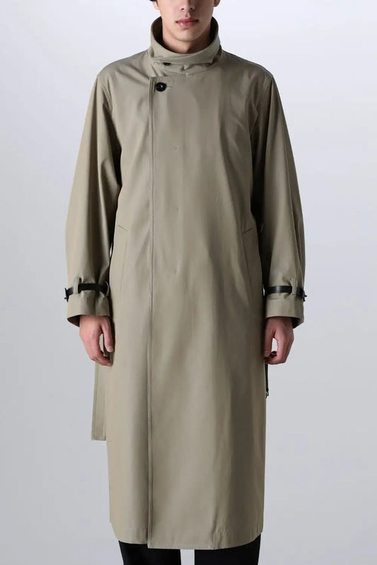 Stand Collar Coat With Leather Strap