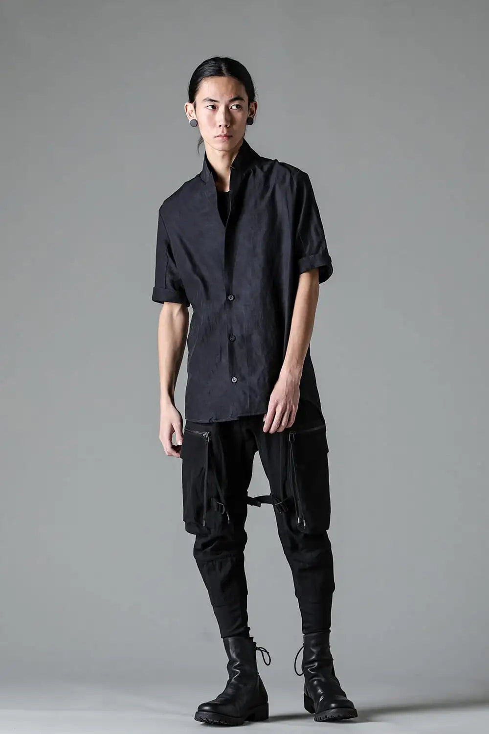 Uneven Dyed Linen x Rayon Tailored Shirt JKT