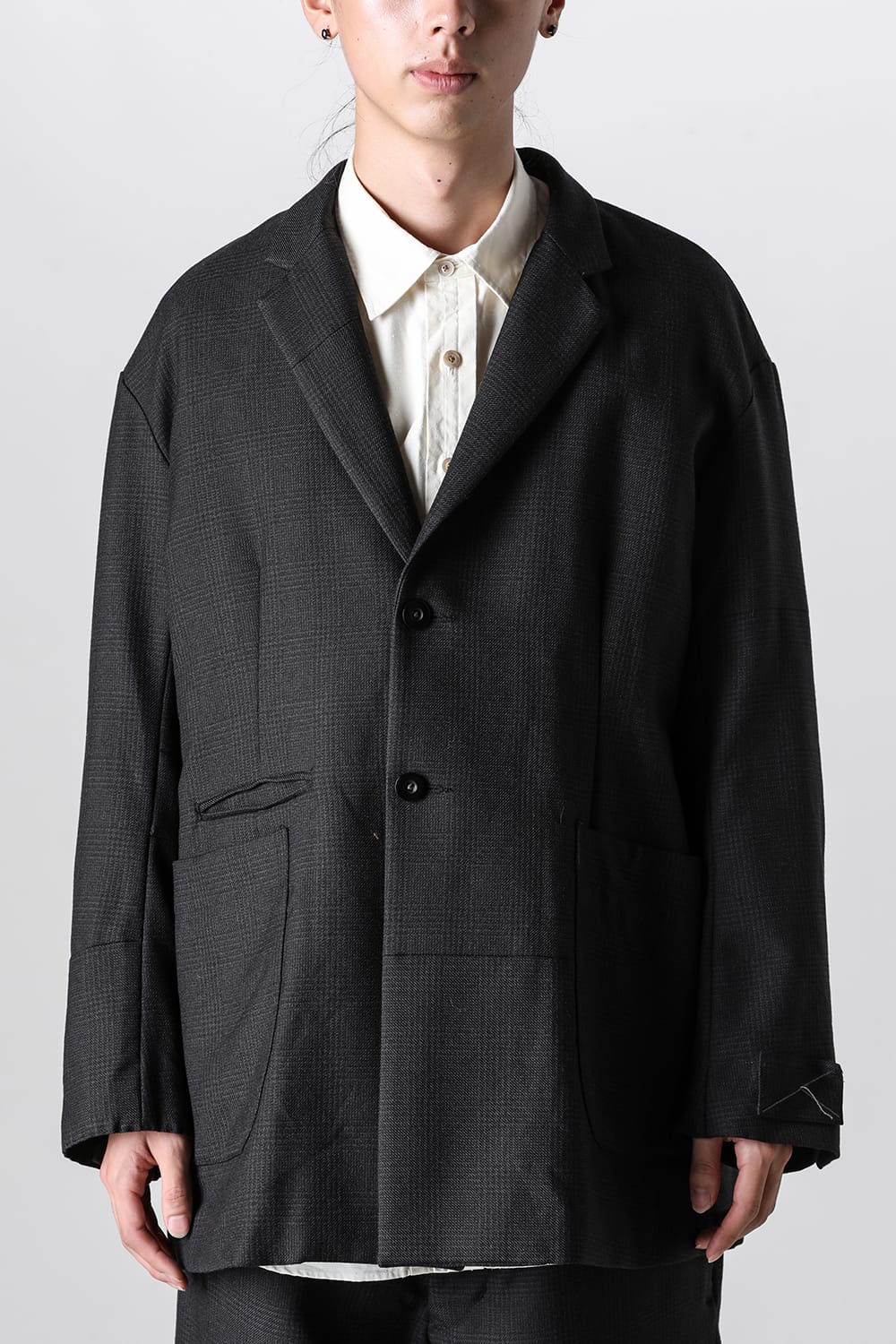 Patch Worked Relax Fit 2B Blazer Glen Check HERBIE