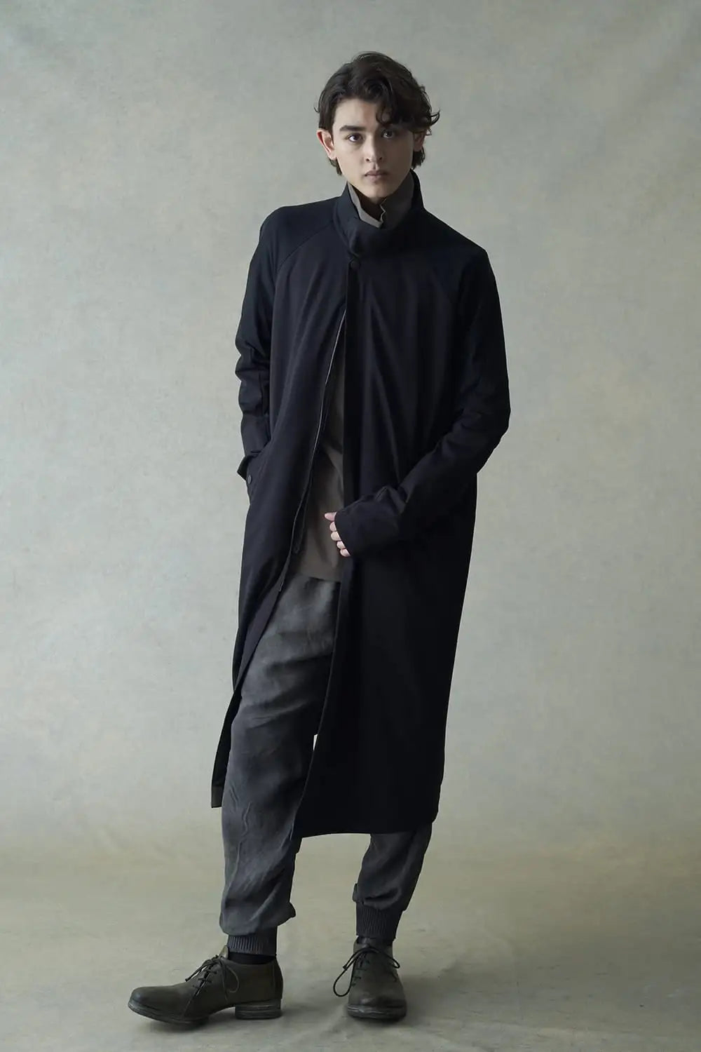 Hight neck coat water repellent polyester