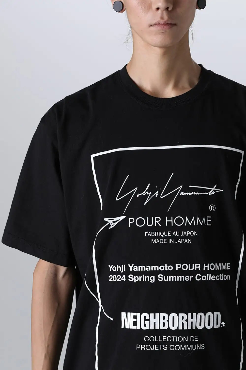 NEIGHBORHOOD x Yohji Yamamoto Print Short Sleeve T-Shirt Black