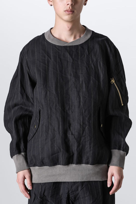 Pull Over Style Flight Jacket Motif