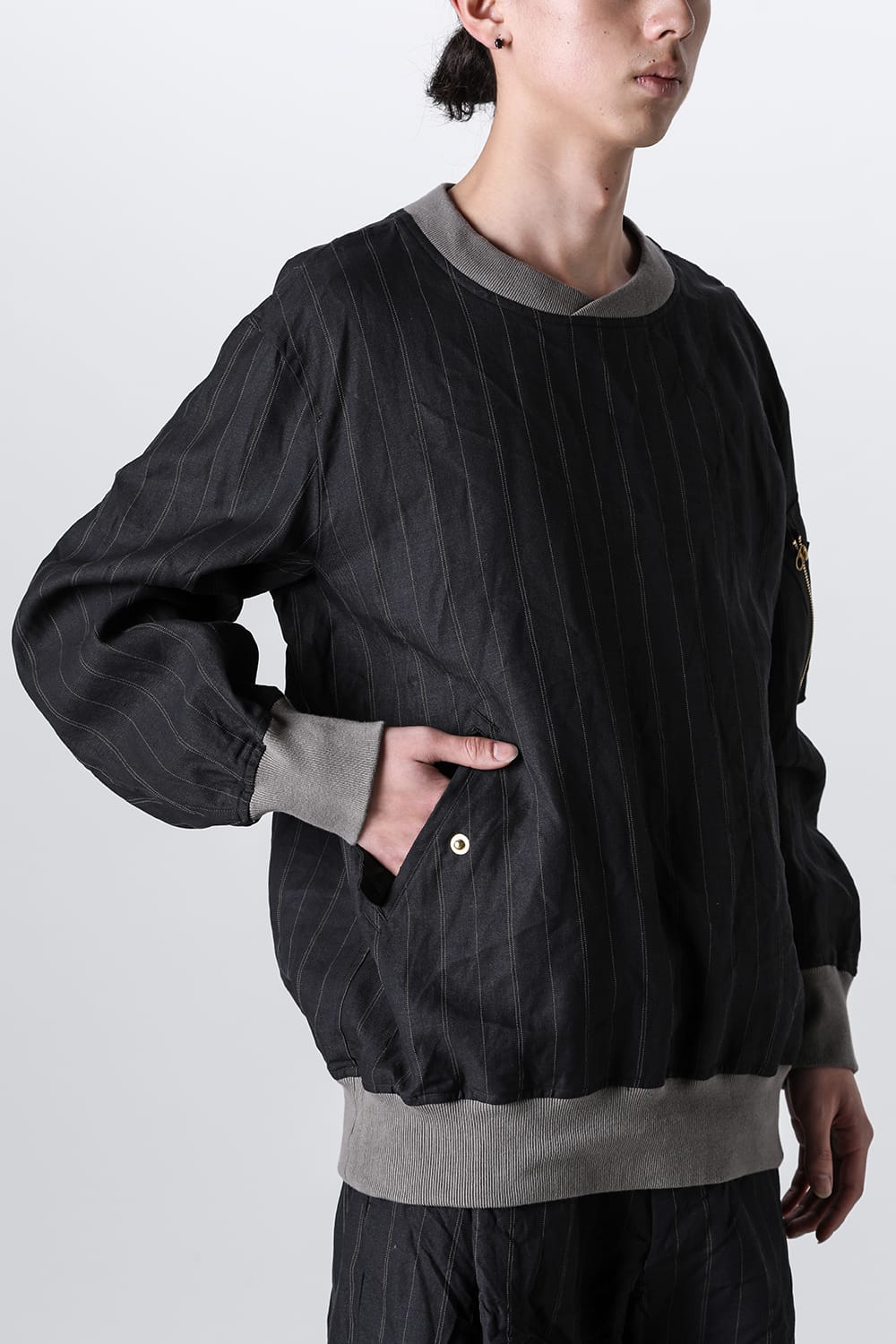 Pull Over Style Flight Jacket Motif