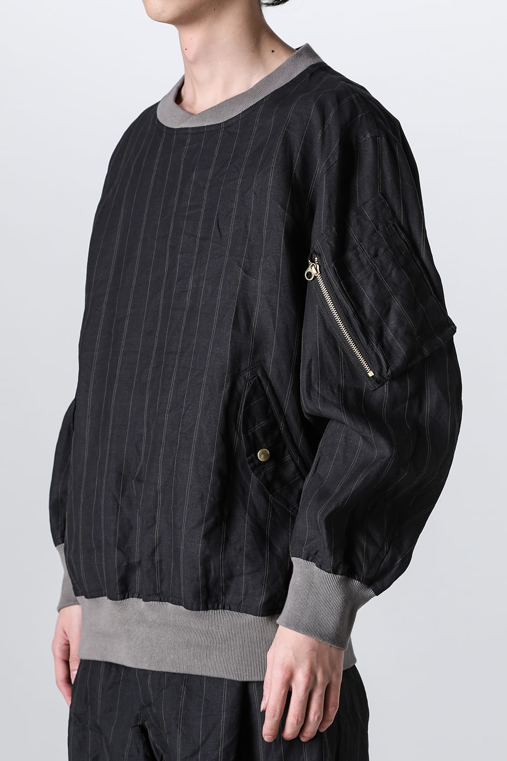 Pull Over Style Flight Jacket Motif