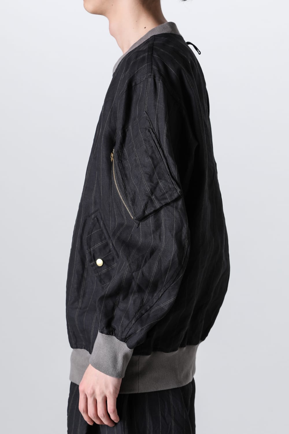 Pull Over Style Flight Jacket Motif