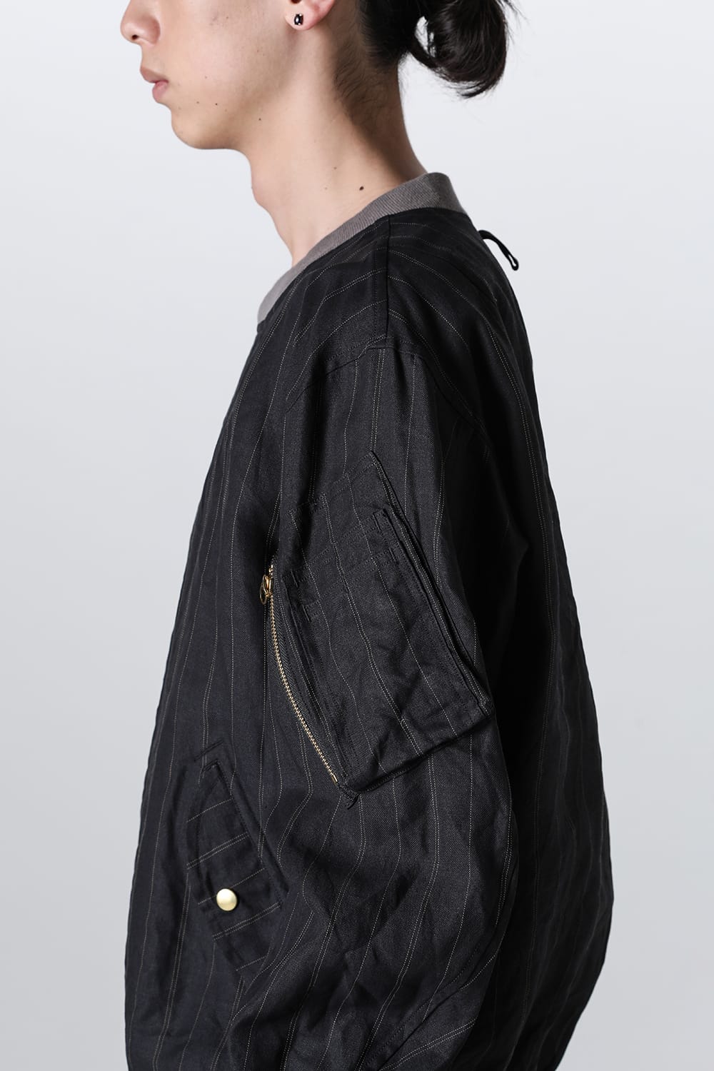 Pull Over Style Flight Jacket Motif