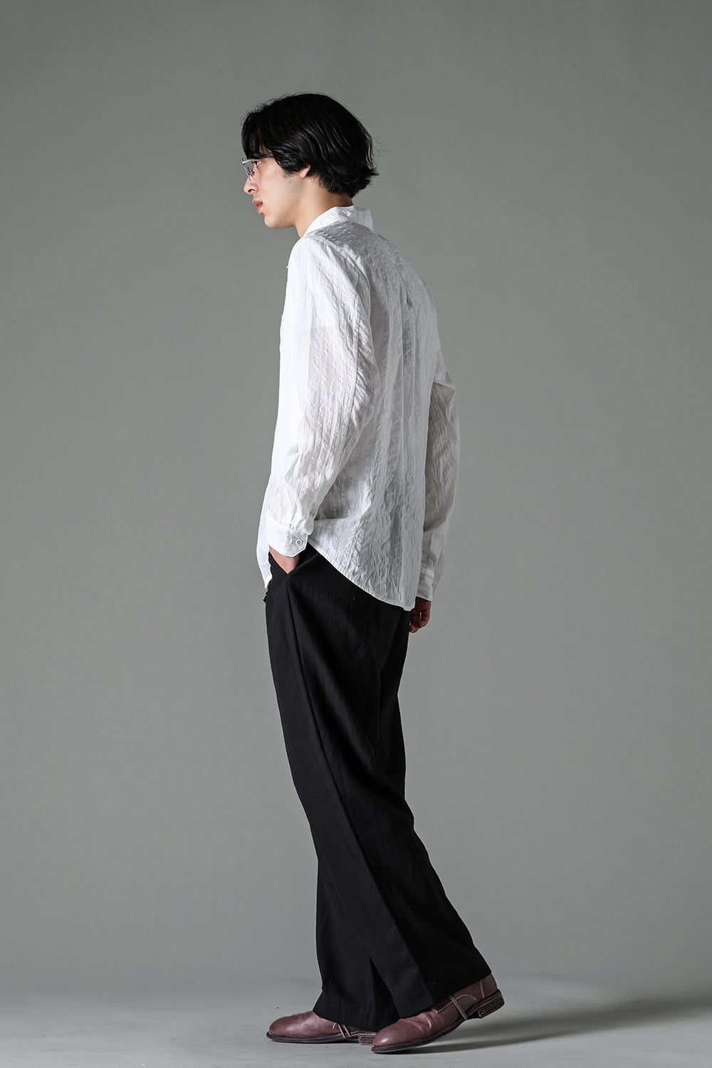 24SS-S1-MSC : Yokeless Shirt Multi Stripe Cotton