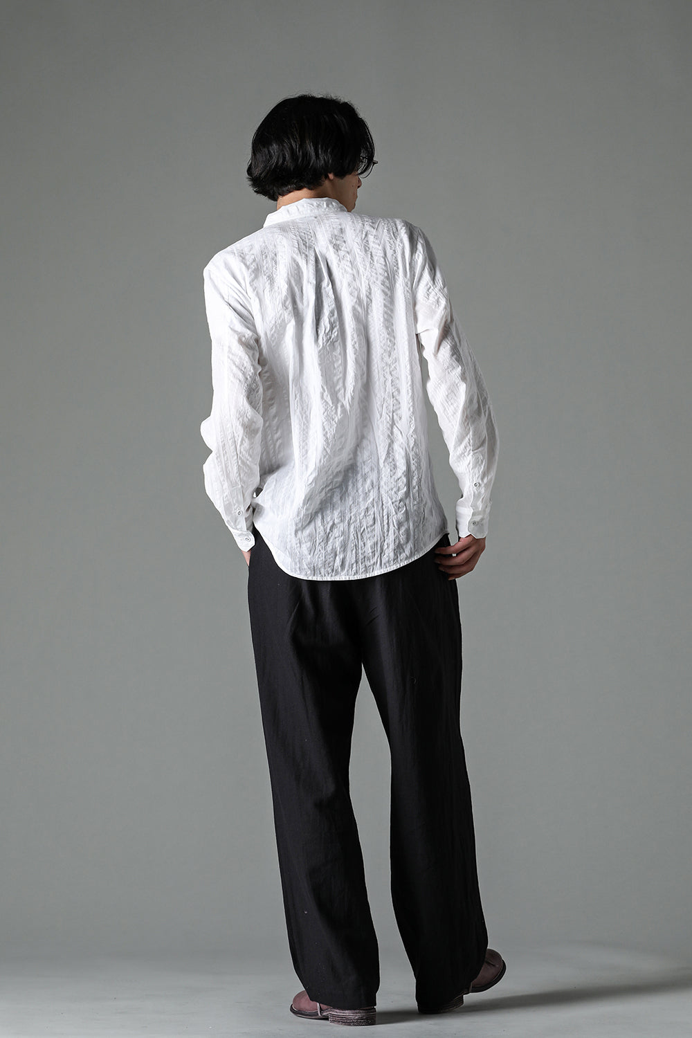 24SS-S1-MSC : Yokeless Shirt Multi Stripe Cotton