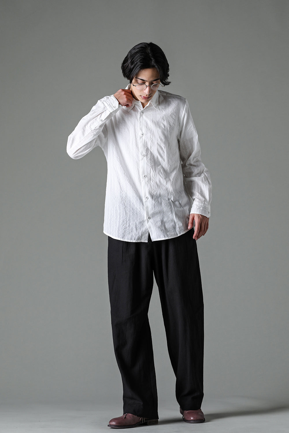 24SS-S1-MSC : Yokeless Shirt Multi Stripe Cotton