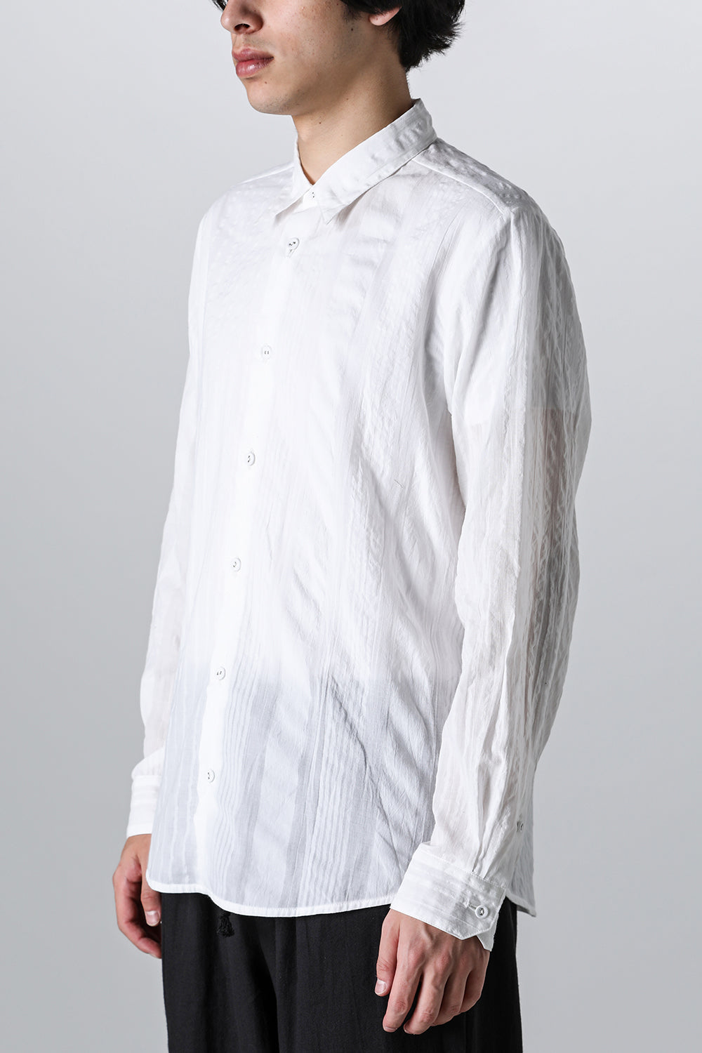 24SS-S1-MSC : Yokeless Shirt Multi Stripe Cotton