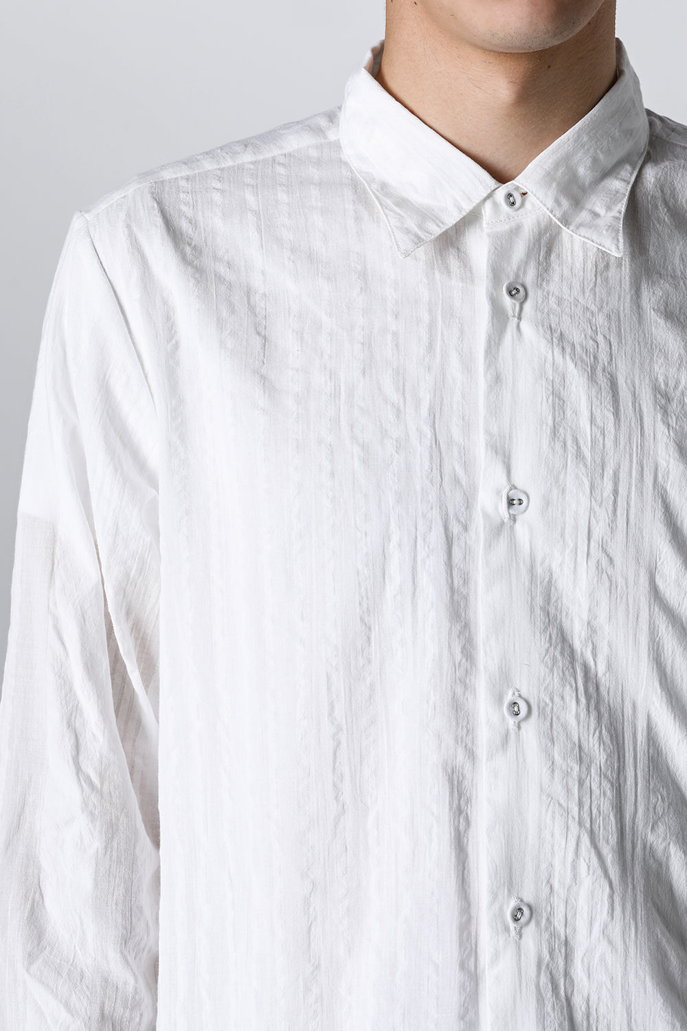 24SS-S1-MSC : Yokeless Shirt Multi Stripe Cotton