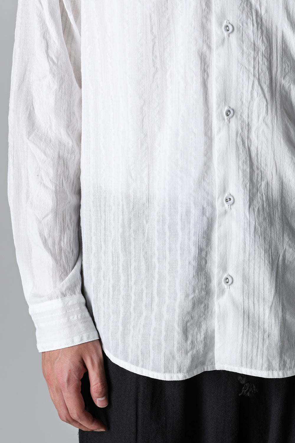 24SS-S1-MSC : Yokeless Shirt Multi Stripe Cotton