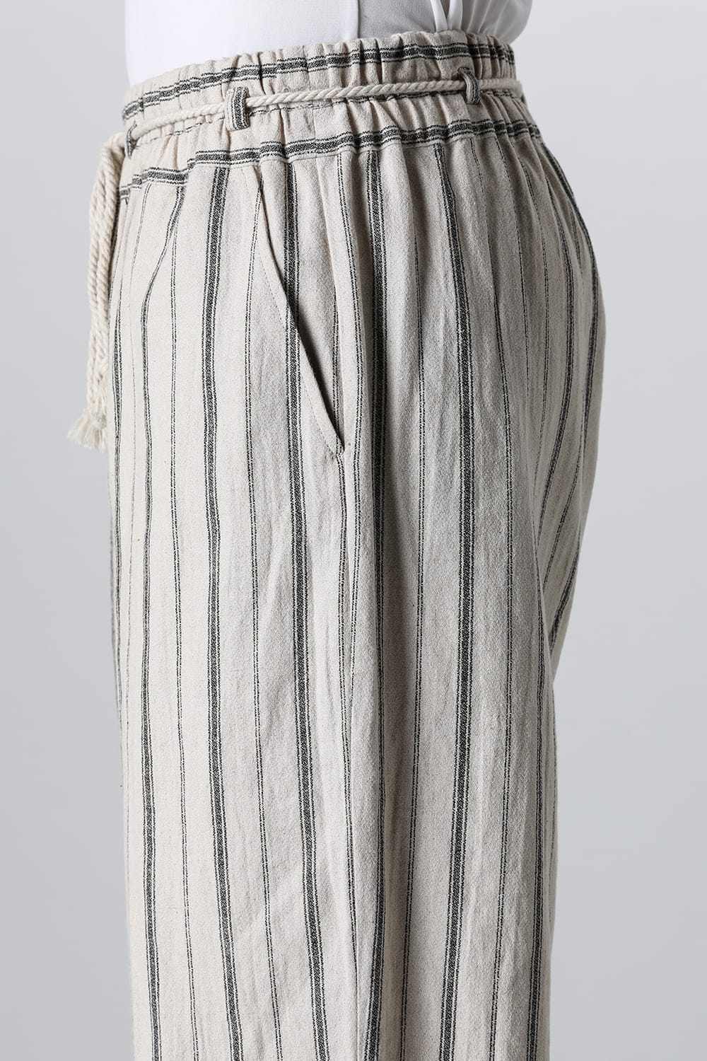 Wide Elastic Pants Stripe