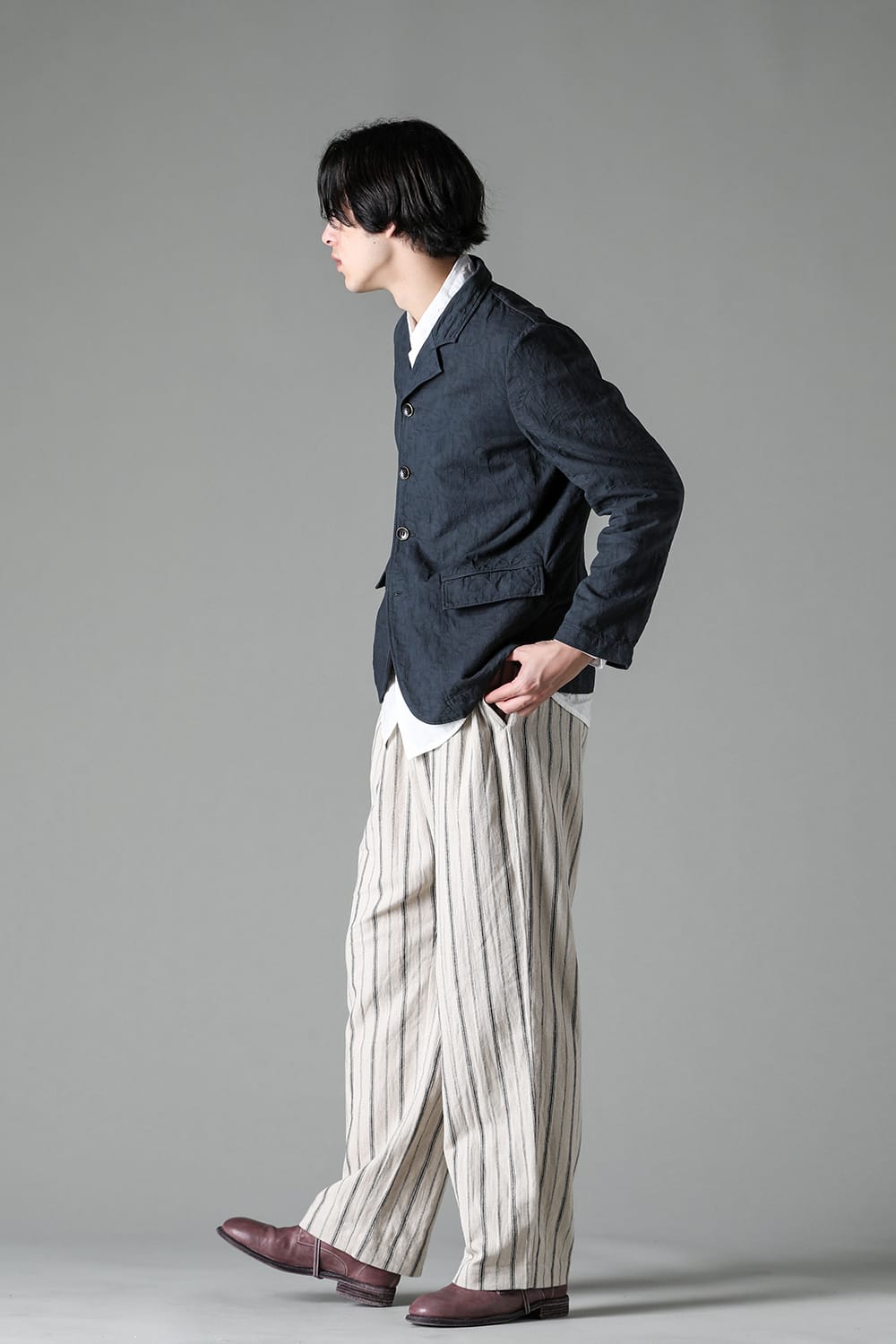 Wide Elastic Pants Stripe