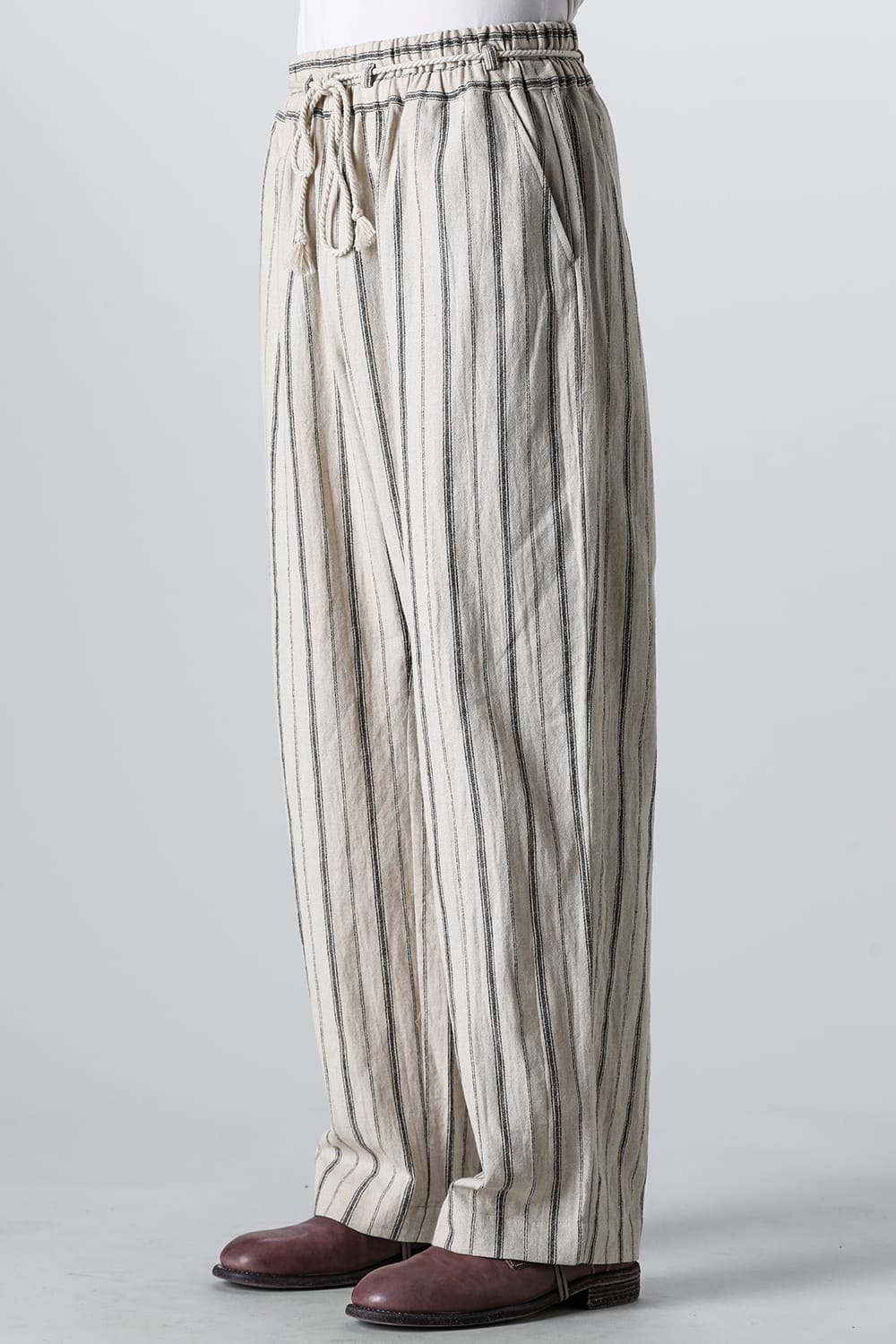 Wide Elastic Pants Stripe