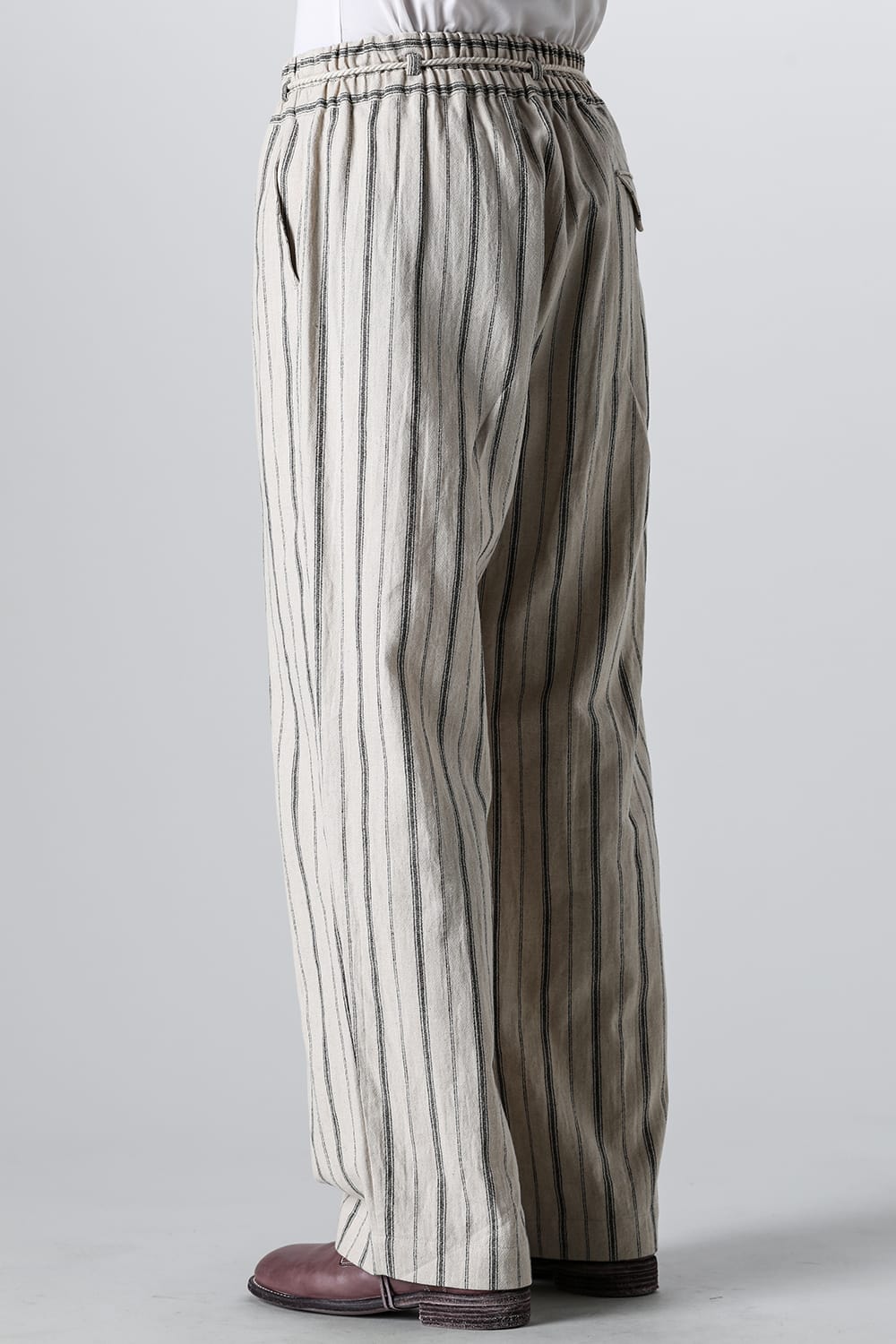 Wide Elastic Pants Stripe