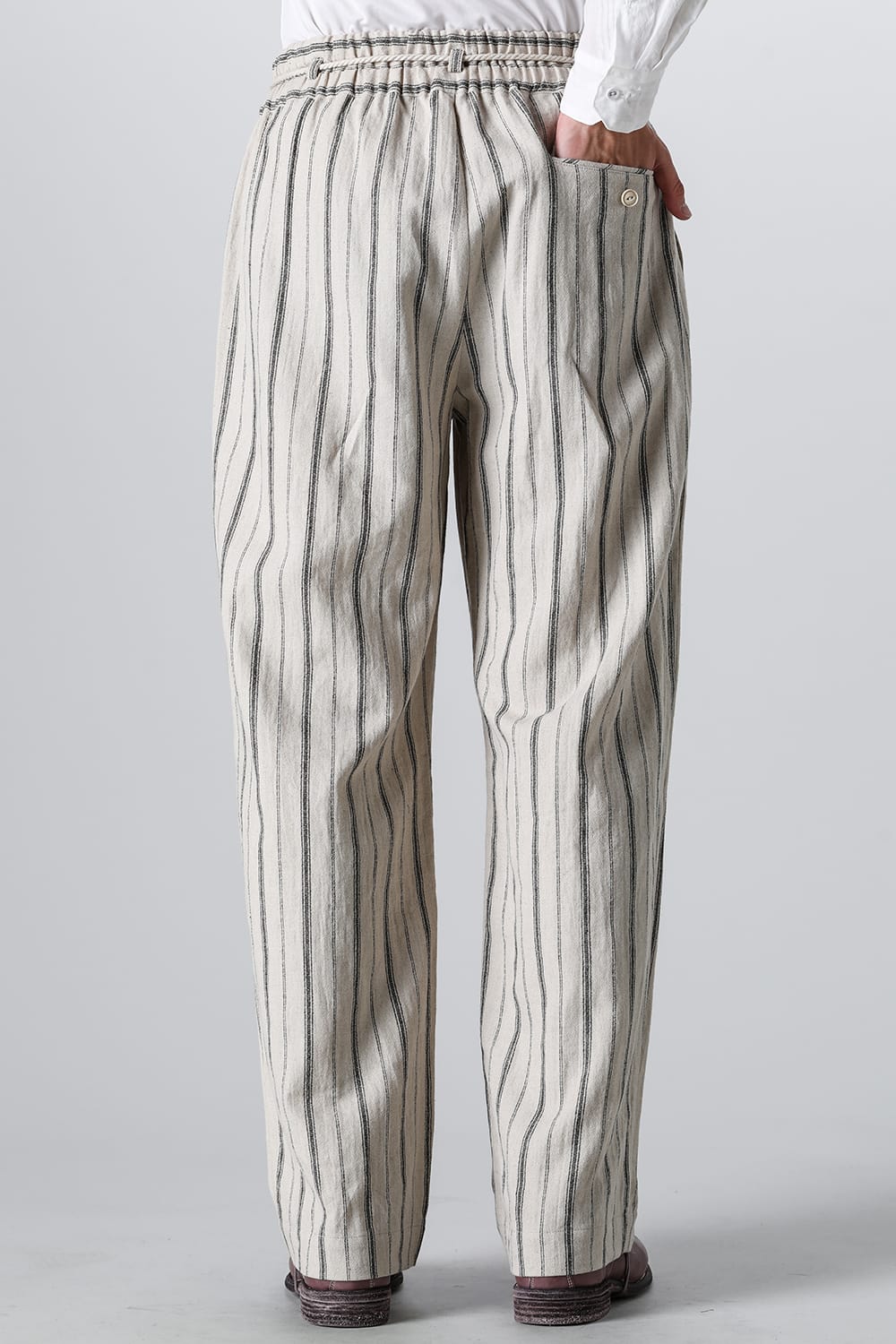 Wide Elastic Pants Stripe