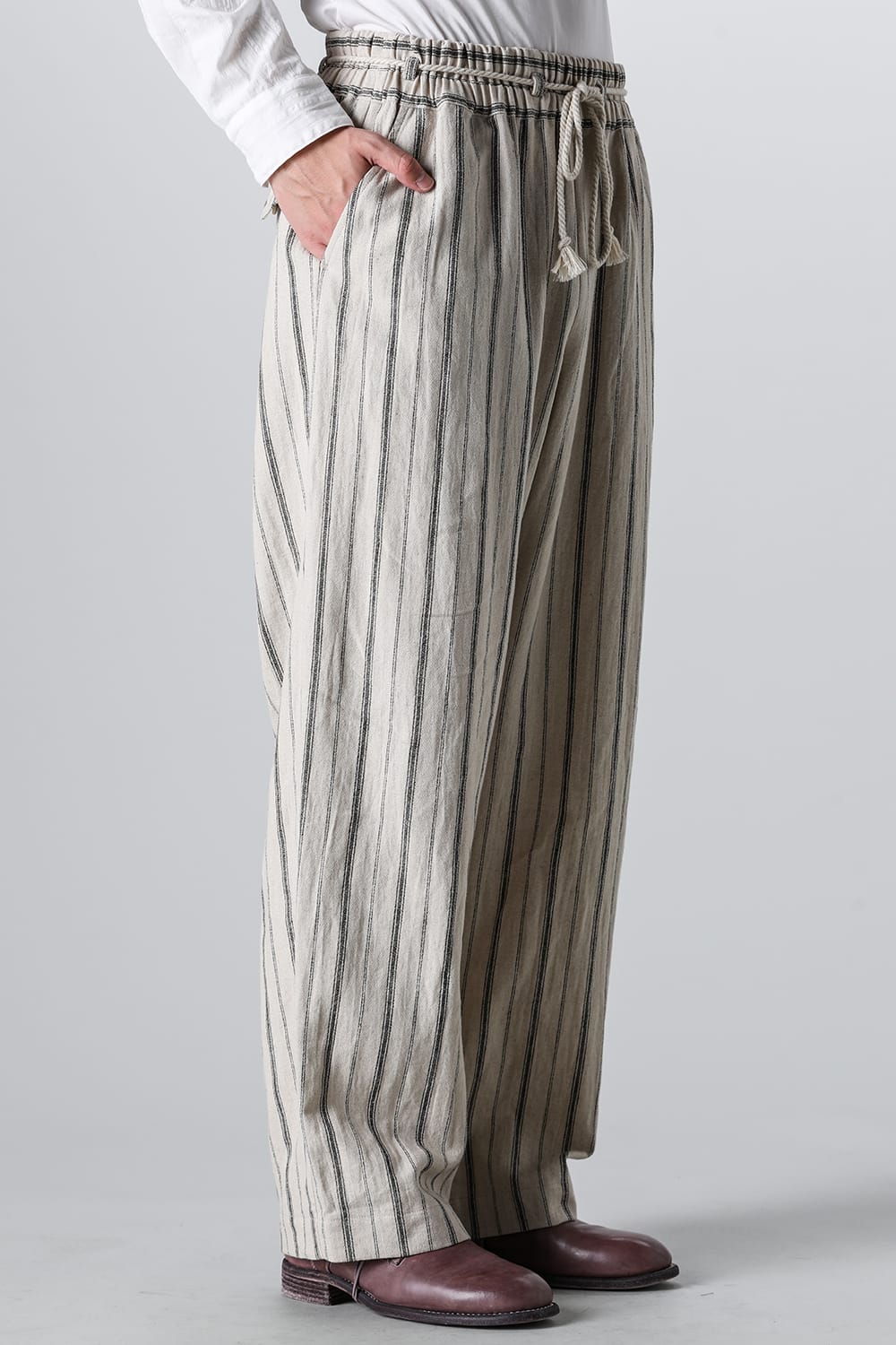 Wide Elastic Pants Stripe