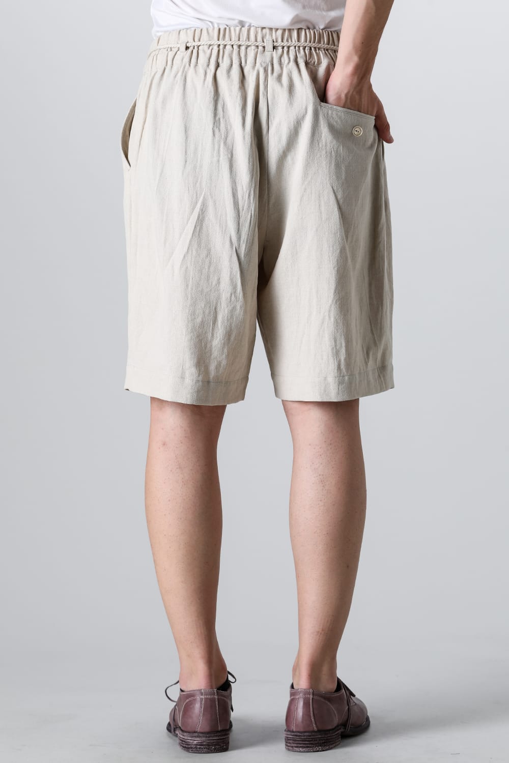 Short Wide Elastic Pants