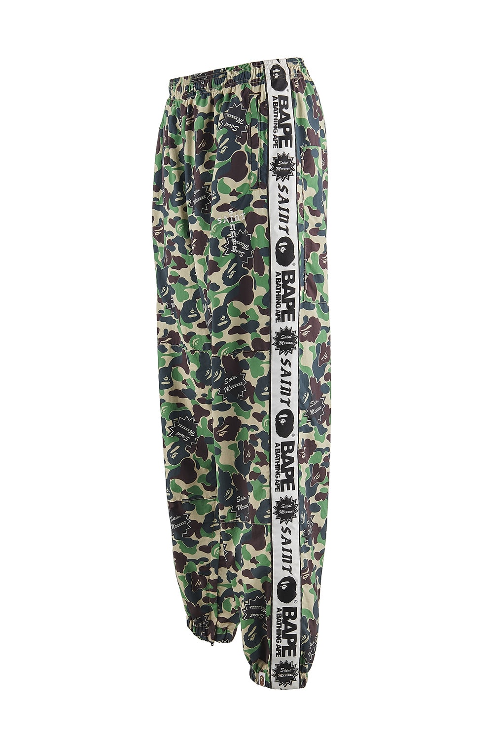 A BATHING APE® × SAINT Mxxxxxx STAPE Track Pants