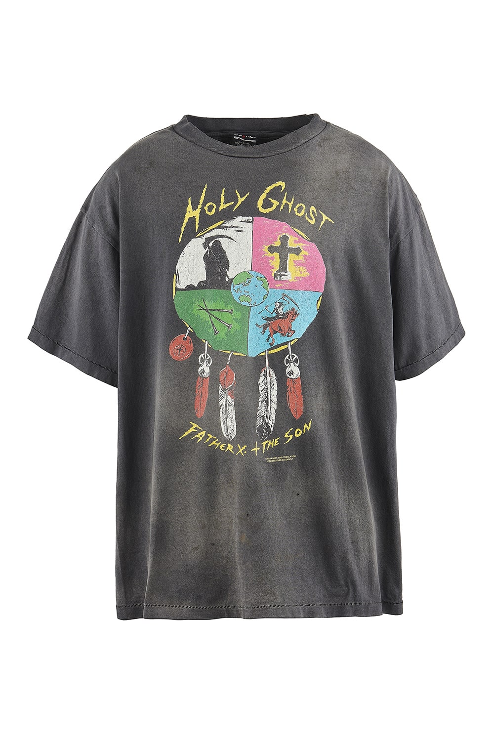 LASTMAN × SAINT Mxxxxxx HOLY GHOST Short sleeve T-shirt