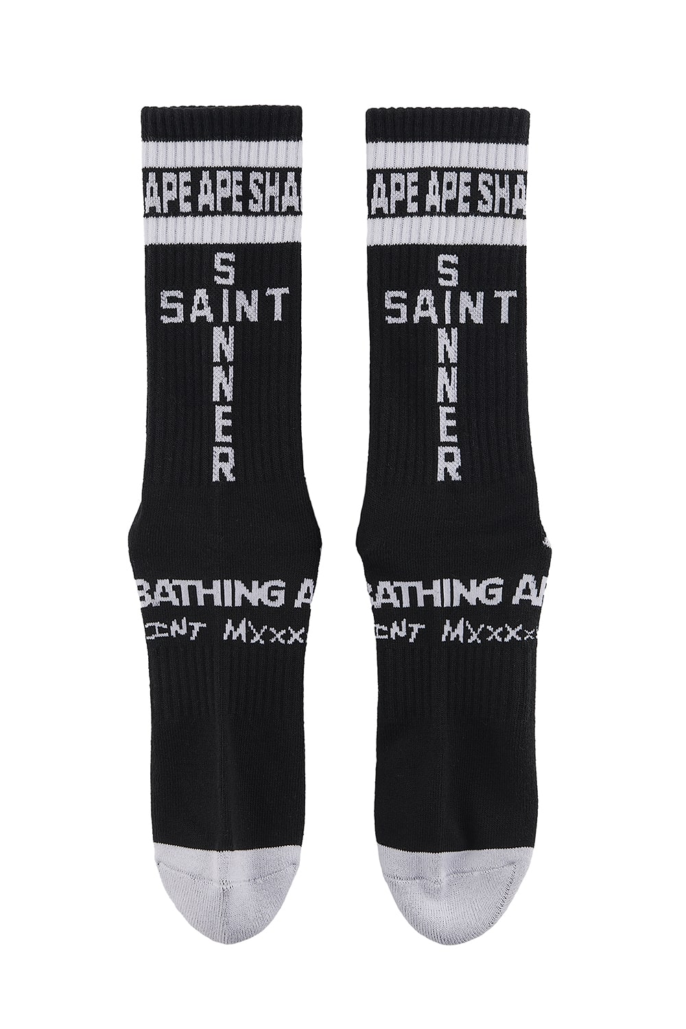 A BATHING APE® × SAINT Mxxxxxx Socks Black