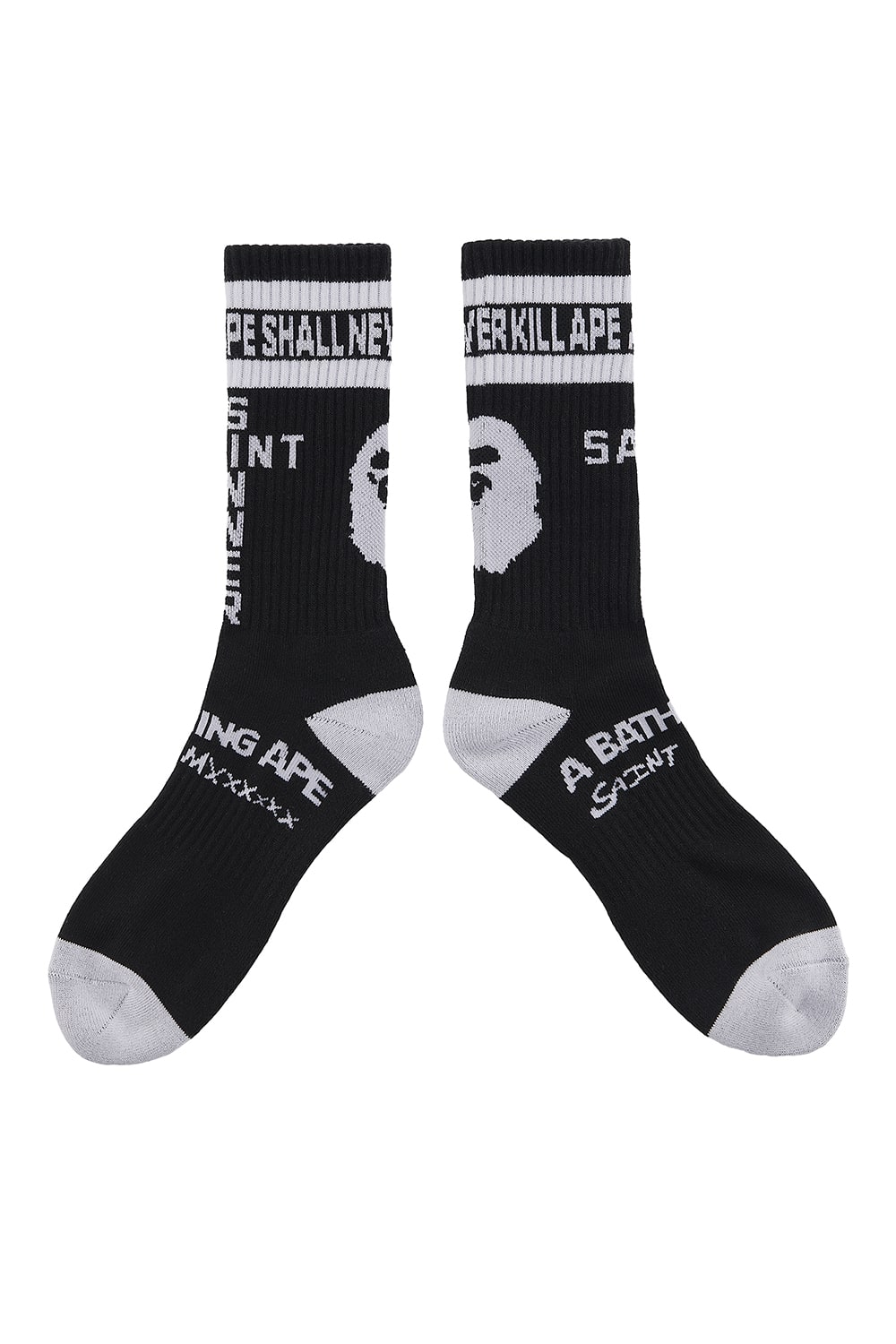 A BATHING APE® × SAINT Mxxxxxx Socks Black