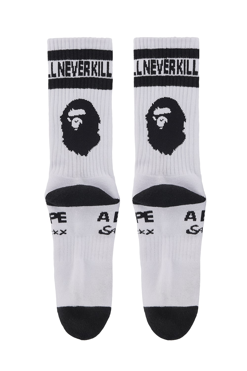 A BATHING APE® × SAINT Mxxxxxx Socks White