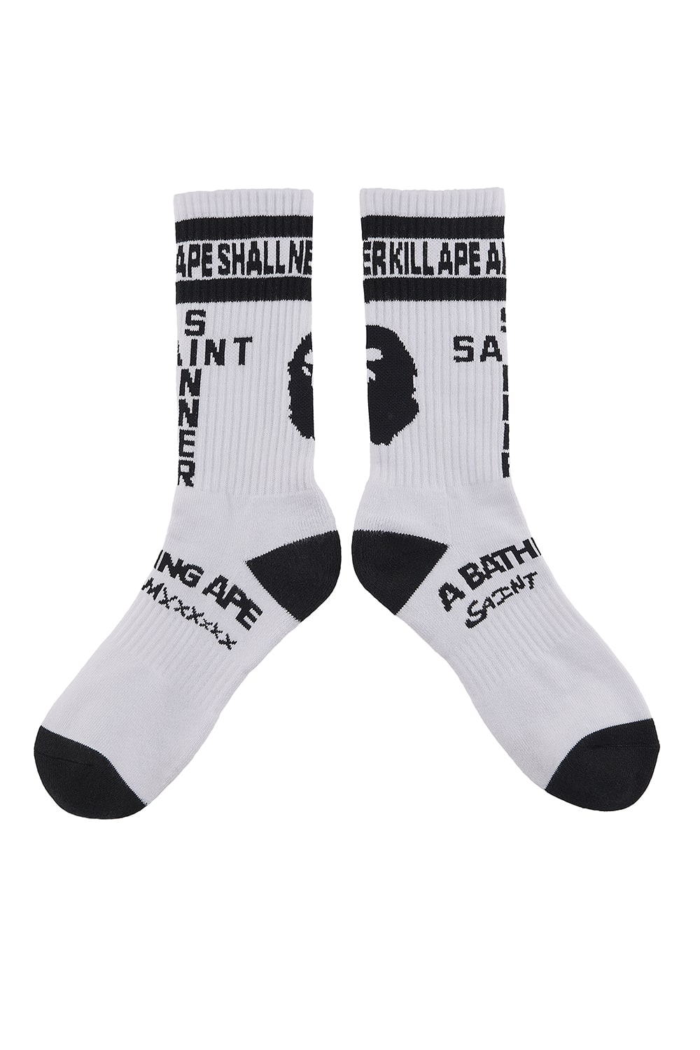 A BATHING APE® × SAINT Mxxxxxx Socks White