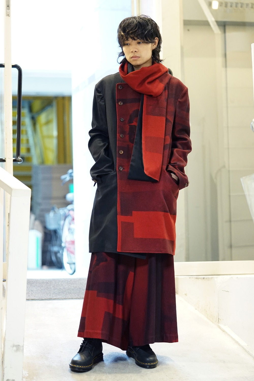 Red flannel scarf jacket