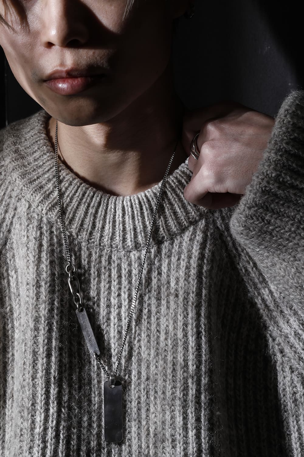 NECKLACE TAG HAMMERED