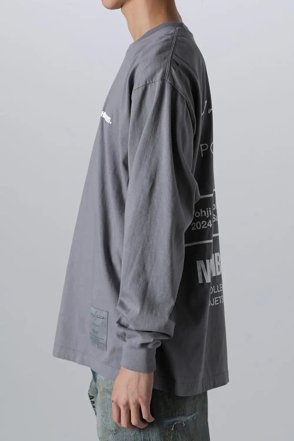 NEIGHBORHOOD × Yohji Yamamoto Print Long Sleeve T-Shirt Gray